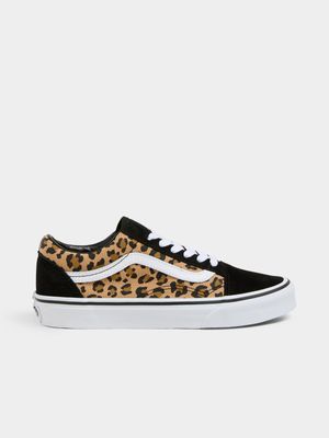 Vans Women's Old Skool Leopard-Print/Black Sneaker