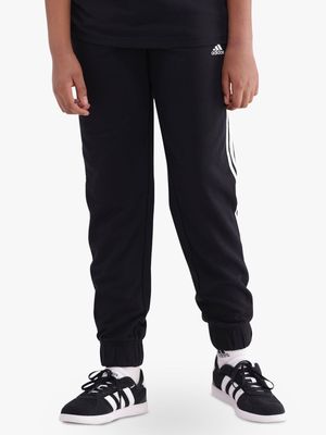 Boys adidas 3-Stripes Fleece Black Pants