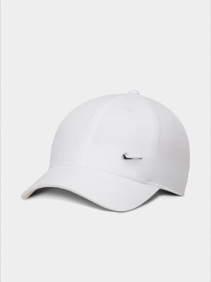 Nike Unisex White Club Metal Swoosh White Cap