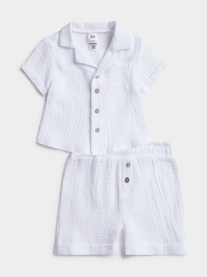 Jet Toddler Boys White 2 Piece Set