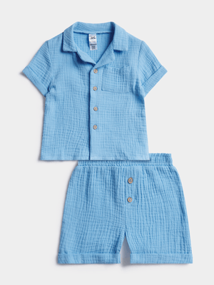 Jet Toddler Boys Blue 2 Piece Set