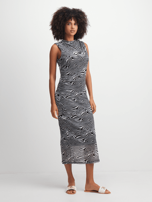 Jet Women's Black/White Swirl Print Dress