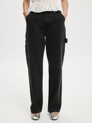 Women's Cotton On Black Loose Straight Jeans