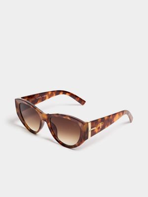 Retro Oval Tortoise-Shell Sunglasses