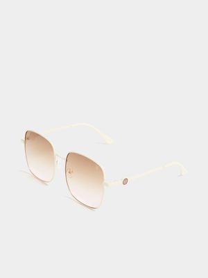 Enamel Metal Square Sunglasses