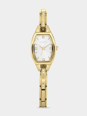 Tempo Woman's Silver Dial Gold Tone Bracelet Watch