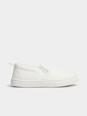 Jet Younger Boys White Slip On Sneaker