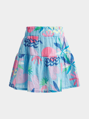 Jet Younger Girls Blue Tiered Skirt