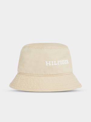 Men's Tommy Hilfiger Beige Monotype Soft Bucket Hat