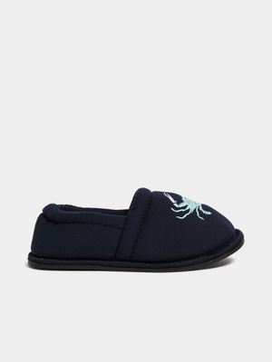 Older Boy's Navy Crab Slippers