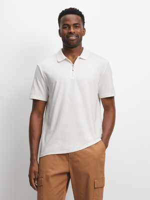 Men's White Quarter Zip Golfer