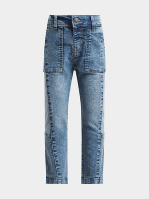 Jet Younger Boys Blue Two Tone Jeans