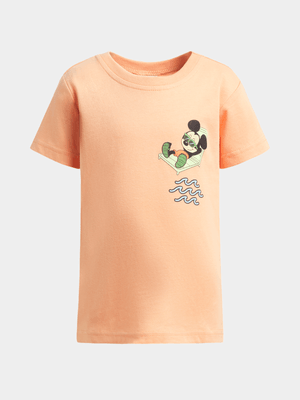 Jet Younger Boys Peach Mickey Mouse T-Shirt