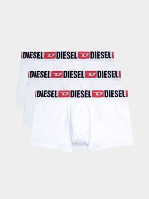 Men's Diesel White Umbx-Damien Threepack Boxer Shorts