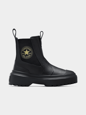 Junior Grade-School Converse Lugged Leather Chelsea Black Boots