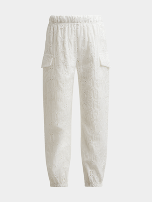 Jet Younger Girls Cream Anglaise Cargo Pant