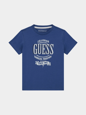 Younger Boys Guess Blue T-Shirt