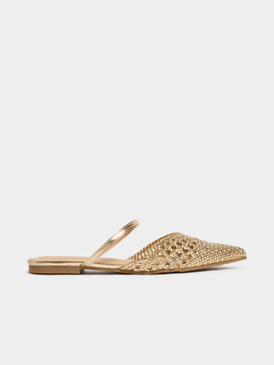 Woven Slip In Mules