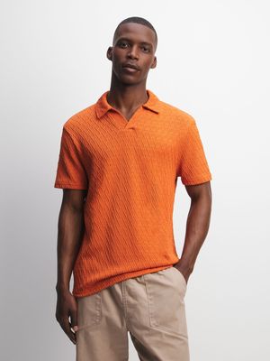 Men's Orange Textured Golfer