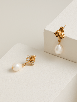 Women's Iconography Gold Plated Pearl Earring