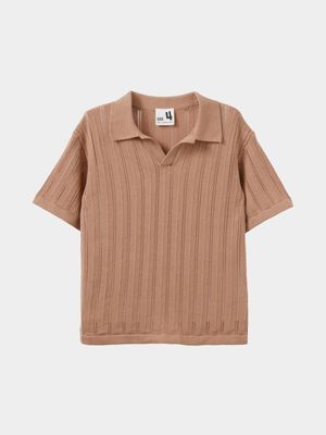 Cotton On Kids Boy Brown Preston Knit Polo