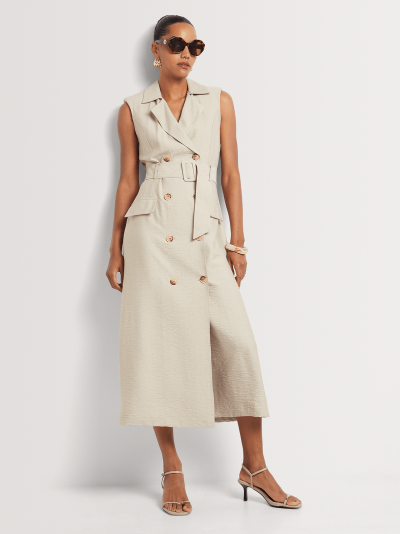 Belted Textured Trench Dress - Bash.com Belted Textured Trench Dress - Bash.com