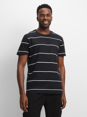 Men's Black & White Striped T-Shirt