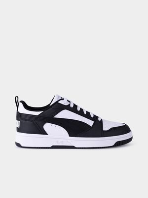 Mens Puma Rebound V6 Black/White Sneaker