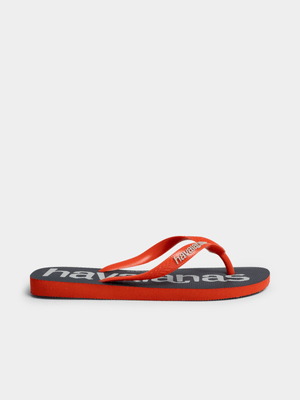 Mens Havianas  Top Logomania  2 Orange Flip Flops