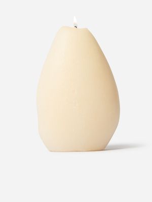 Standing Pebble Candle White