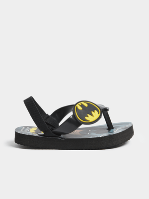 Jet Younger Boys Black Batman Flip Flop
