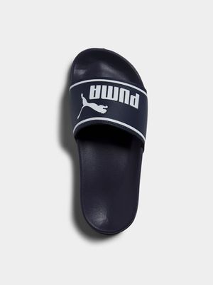 Junior Grade School Puma Leadcat Navy/White Slides