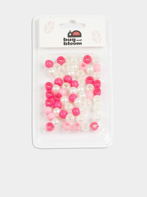 Girl's Pink Hair Beads Set