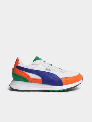 Puma Junior Road Rider White/Orange Sneaker