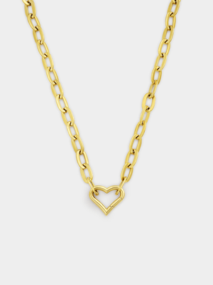 Tempo Jewellery Gold Plated Heart Clasp Anchor Chain