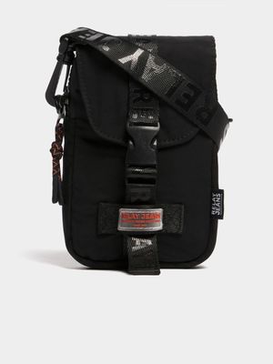 Men's Relay Jeans Portrait Black Crossbody Bag