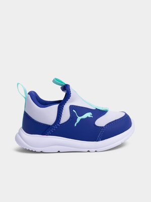 Toddlers Puma Fun Racer White/Blue Sneaker