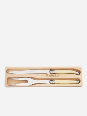 laguiole av carving set ivory 2pc