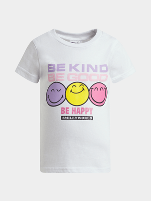 Jet Younger Girls White Smiley T-Shirt