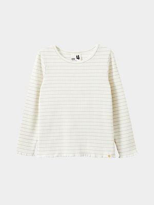 Cotton On Kids Girl Cream Jade Crew Top