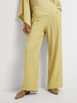 Crinkle Wide Leg Elasticated Waist Pants