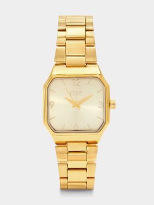 MX Gold Plated Gold Octagonal Dial Bracelet Watch