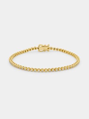 Yellow Gold 1ct Diamond Tennis Bracelet