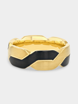 Tungsten 2-Tone Interlock Ring