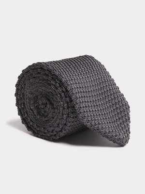 Fabiani Men's Gunmetal Knitted Tie