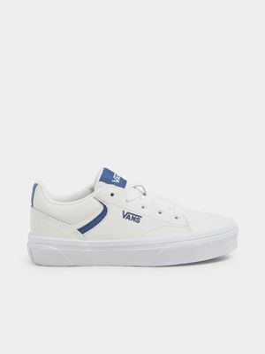 Junior Grade-School Vans Seldan Cream/Blue/White Sneakers