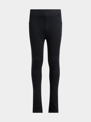 Jet Older Girls Black Jeggings