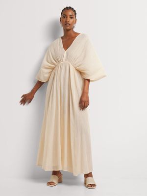 Sheer Textured Kaftan Dress