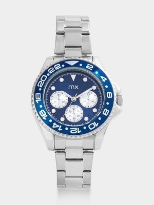 MX Silver Plated Blue Dial Bracelet Watch