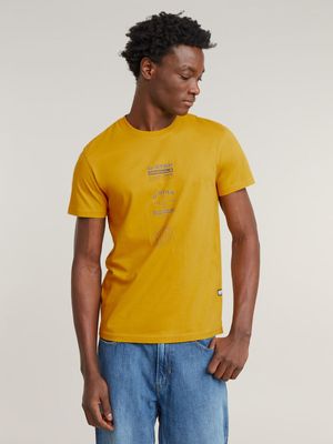 G-Star Men's Multi Originals Logo Yellow T-Shirt